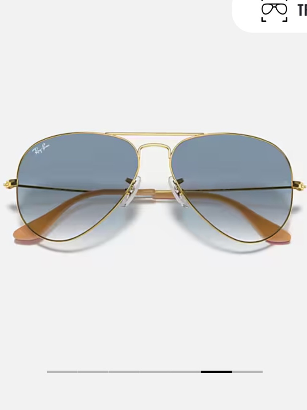 Ray-Ban Gold Frame Sunglasses with Blue Gradient Lenses